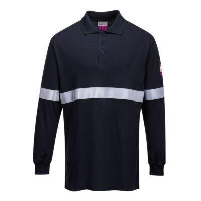 Tricou Polo cu Maneci Lungi Antistatic si Ignifug cu Benzi Reflectorizante